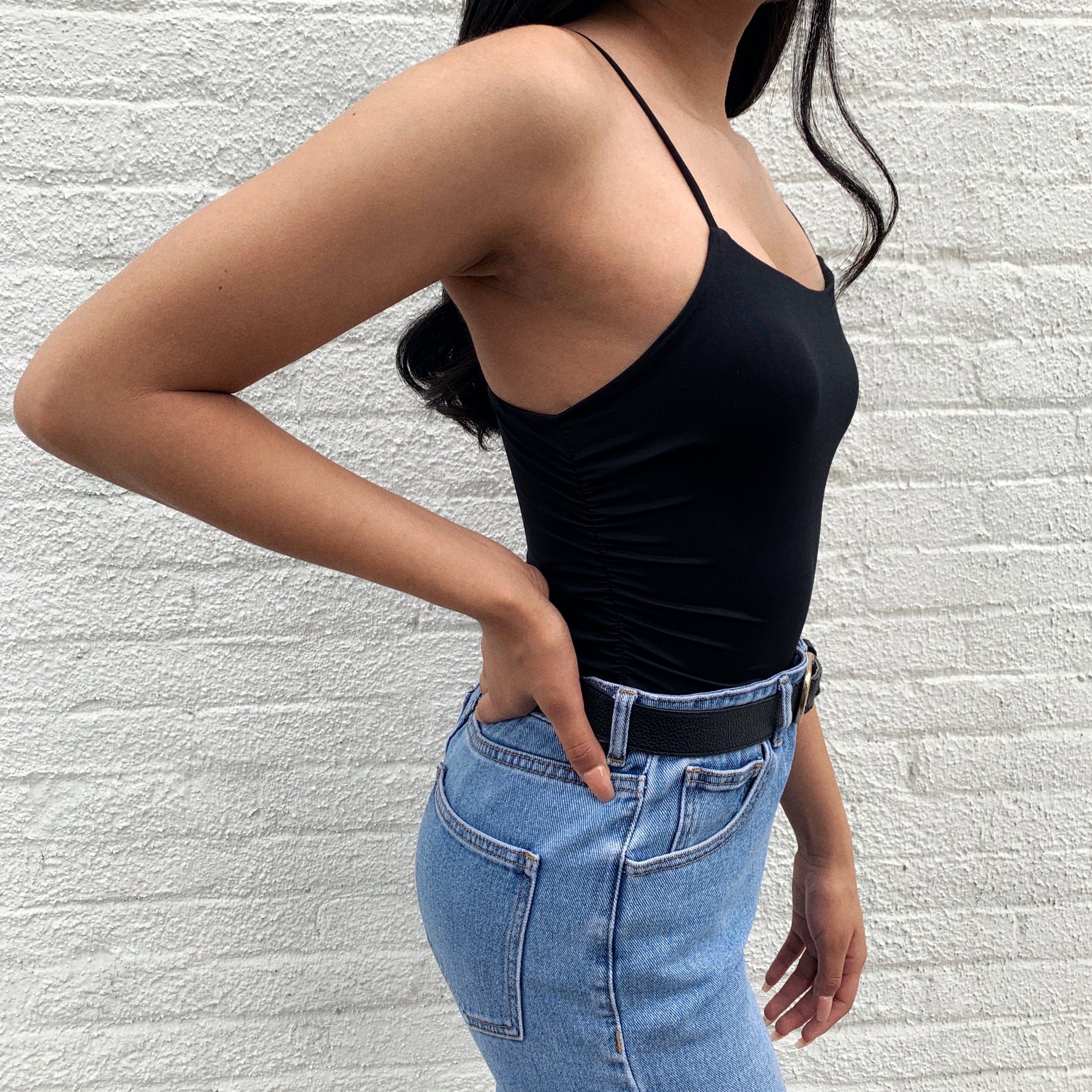 Make It Cute Tank Bodysuit in Black